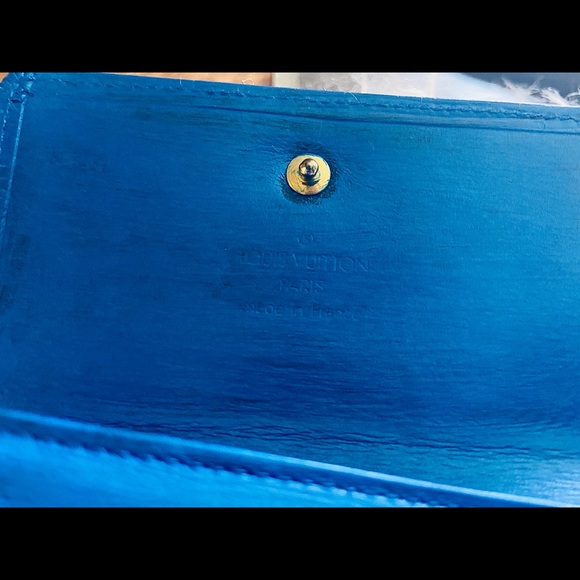 LV Blue Epi Porte Tresor Etui Trifold Wallet - Picture 5 of 7